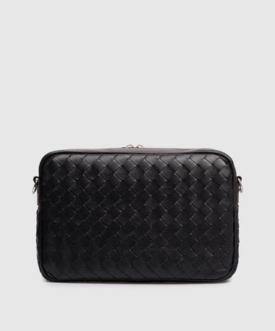 Black Intrecciato leather bag