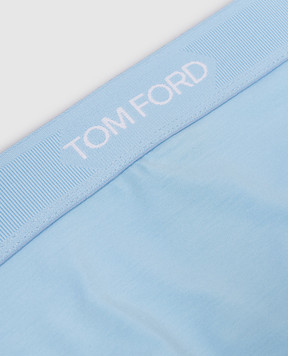 Tom Ford Blue logo pattern thong panties KNJ009JEX166