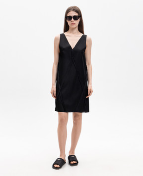Maison Margiela MM6 Black dress with geometric applique S62DD0061M35880