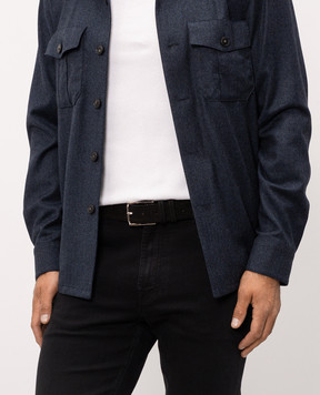 Kiton Black suede belt USCA006N00108