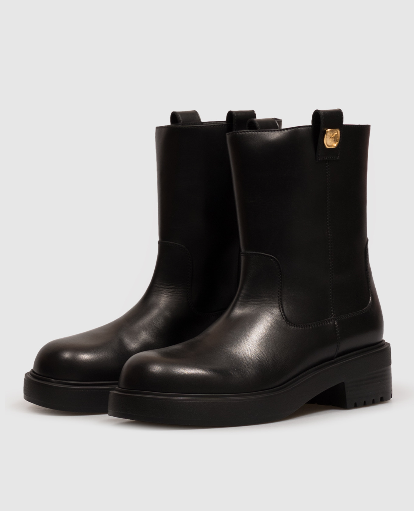 Black leather boots with branded patches Giuseppe Zanotti 2
