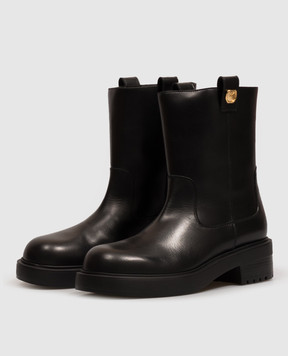 Giuseppe Zanotti Black leather boots with branded patches I670006