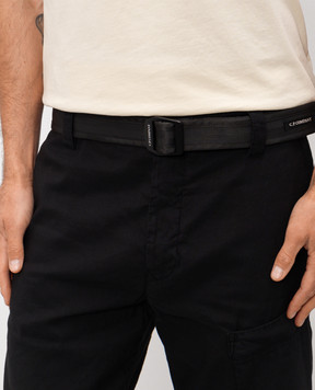 C.P. Company Black belt with logo patch MAC269A110243A