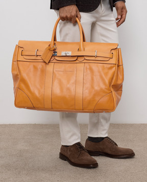 Brunello Cucinelli Brown leather travel bag Country MBTGBU071