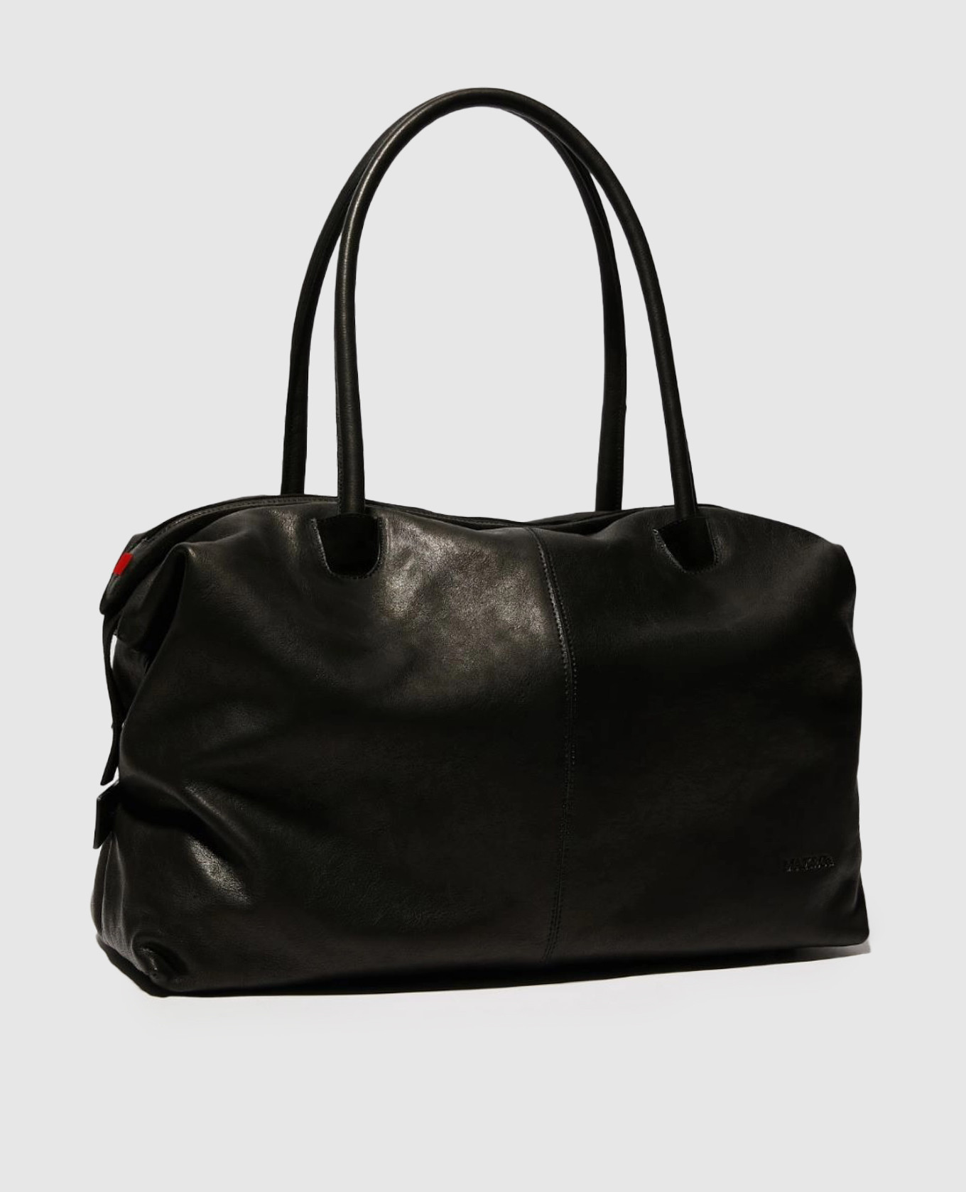 Black leather tote bag SAMBAG