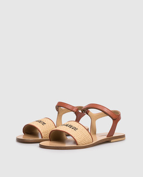 DSQUARED2 Children's brown combination sandals with raffia 8270827
