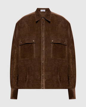 Brunello Cucinelli Brown corduroy shirt MP547M1V06