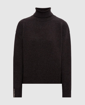 Peserico Dark brown wool, silk and cashmere sweater A99268F07K09283