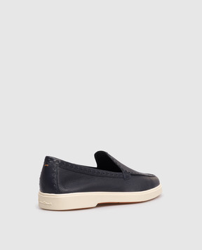 Santoni Blue leather loafers WUYA71436TISSWKA