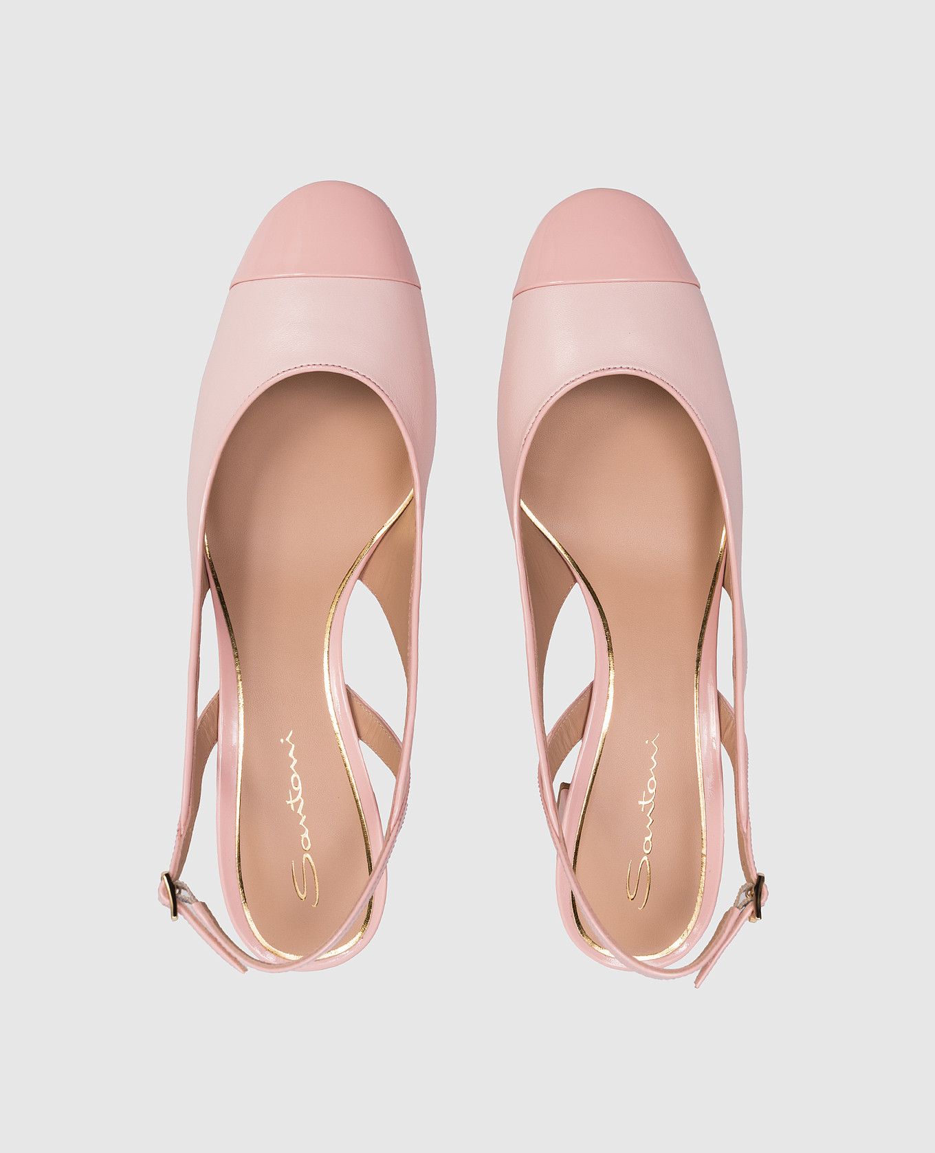 Pink leather slingbacks Santoni 4
