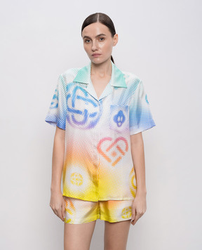 Casablanca White Halftone Silk Blouse WSP26SH20002