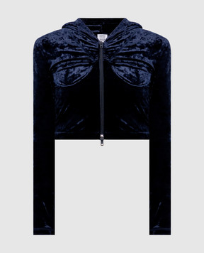 Vetements Blue cropped velour sports jacket WE76ZU415N