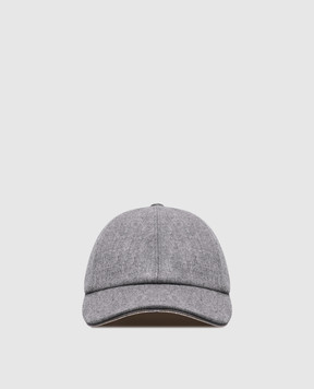 Peserico Gray wool and cashmere cap A36226C003358