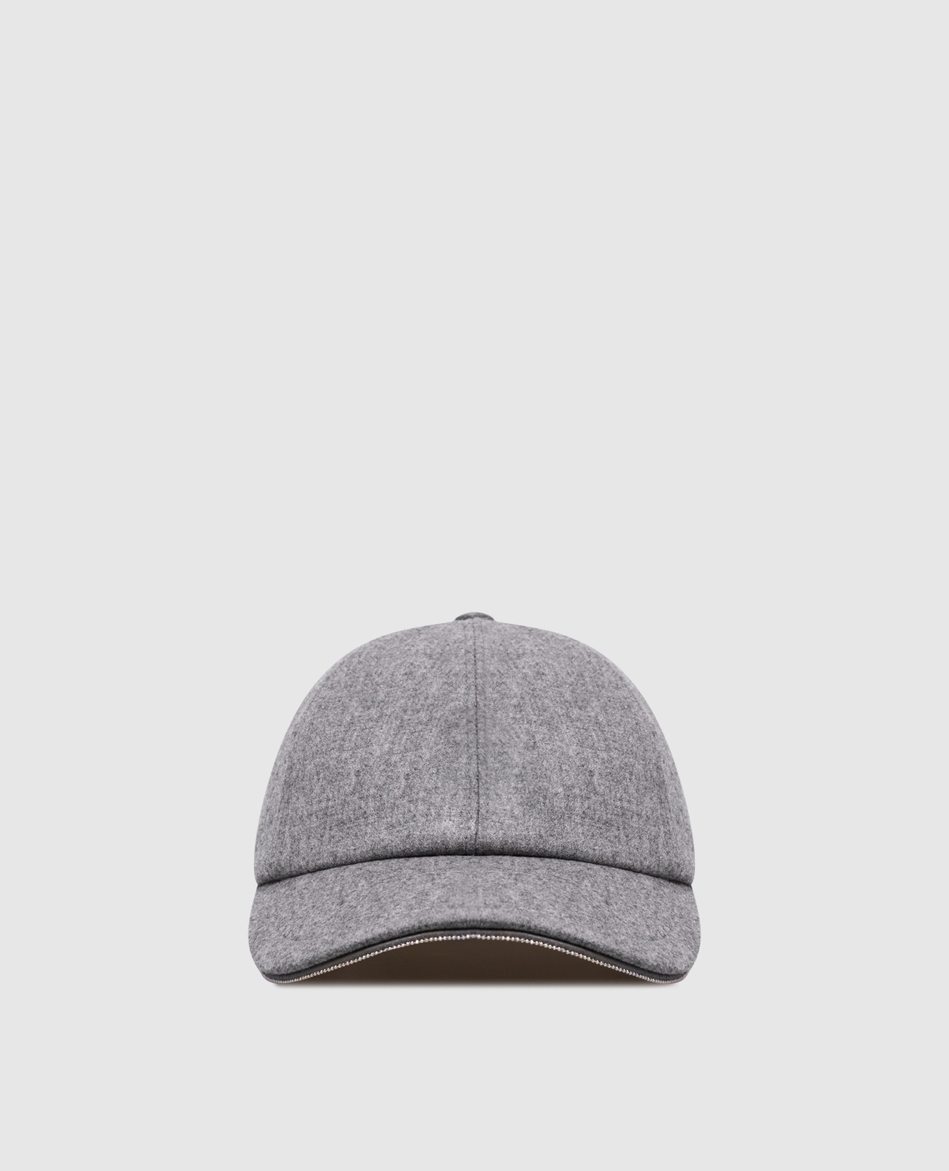 Gray wool and cashmere cap