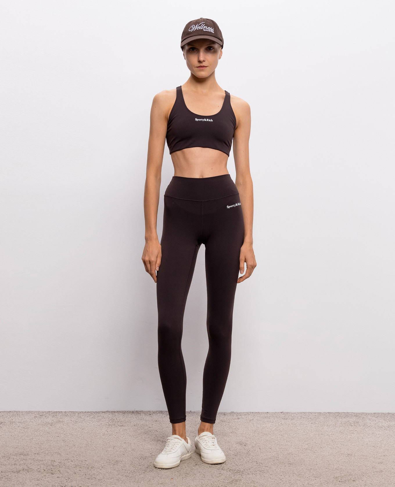 Brown Serif sports top Sporty & Rich 2