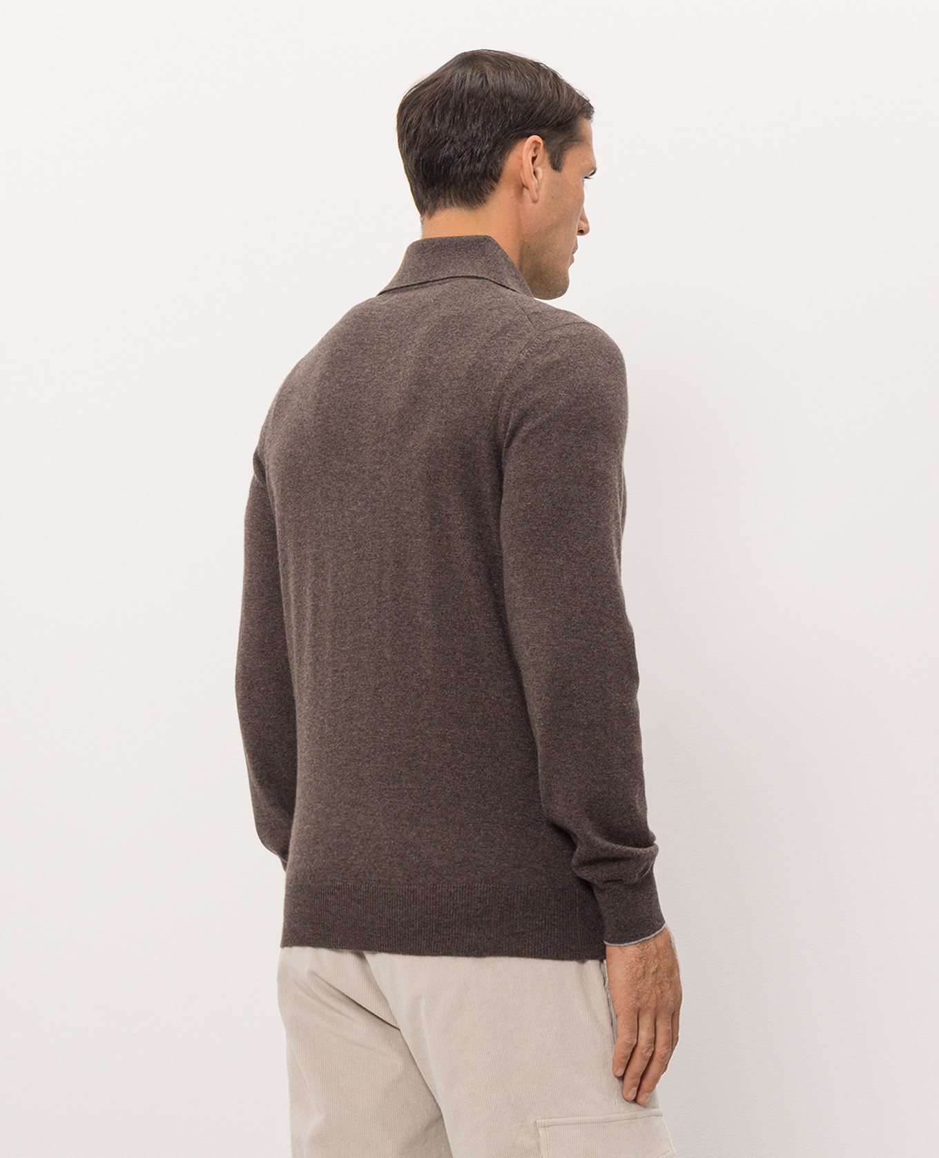 Brown cashmere polo shirt Brunello Cucinelli 4