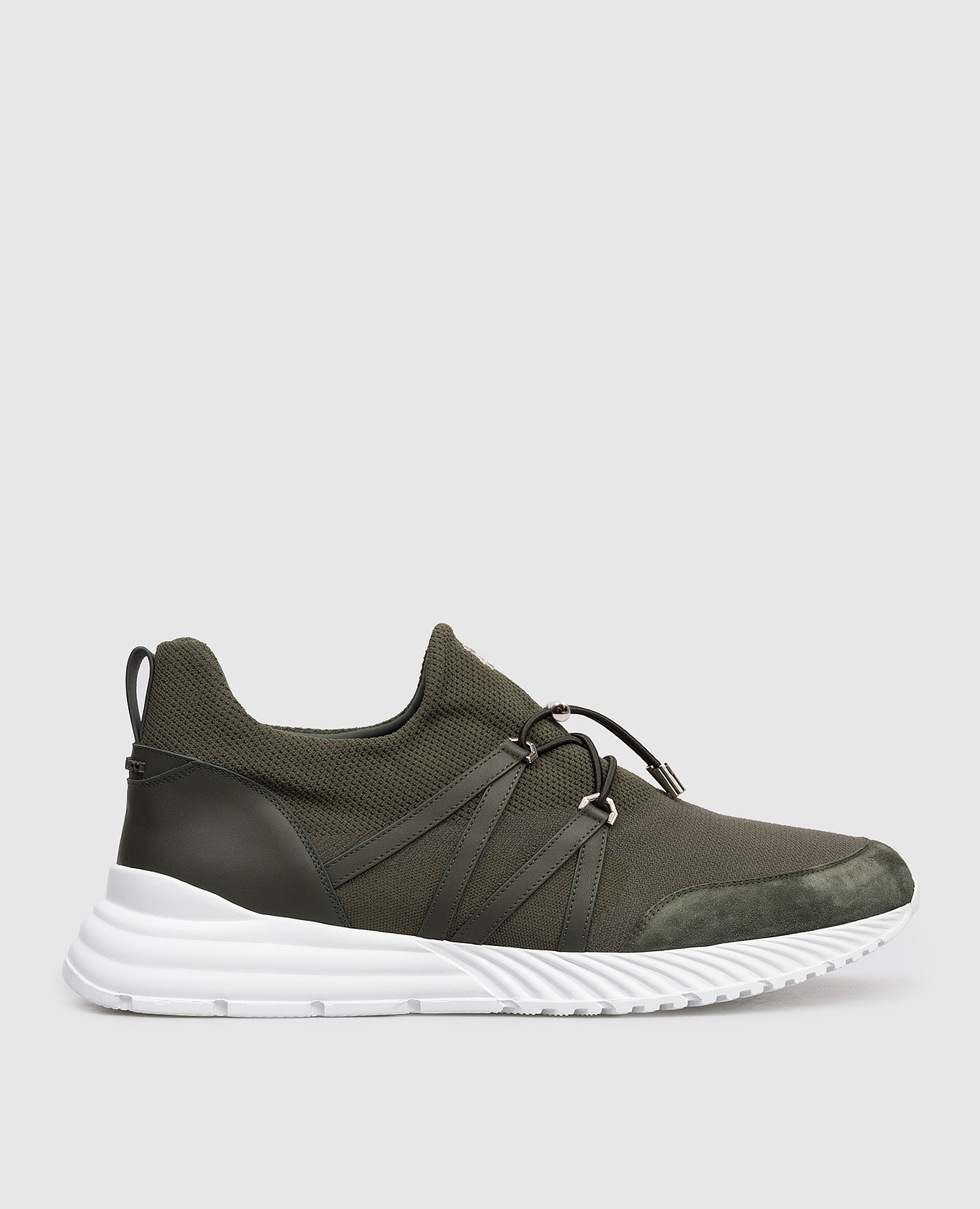 Green combination sneakers with monogram logo