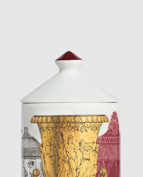 Fornasetti Scented candle - Reperti Décor in a porcelain candlestick FPSM358YIM