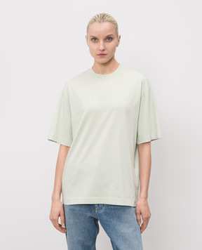 Off-White Green t-shirt with logo print 44MAA120S26J00H