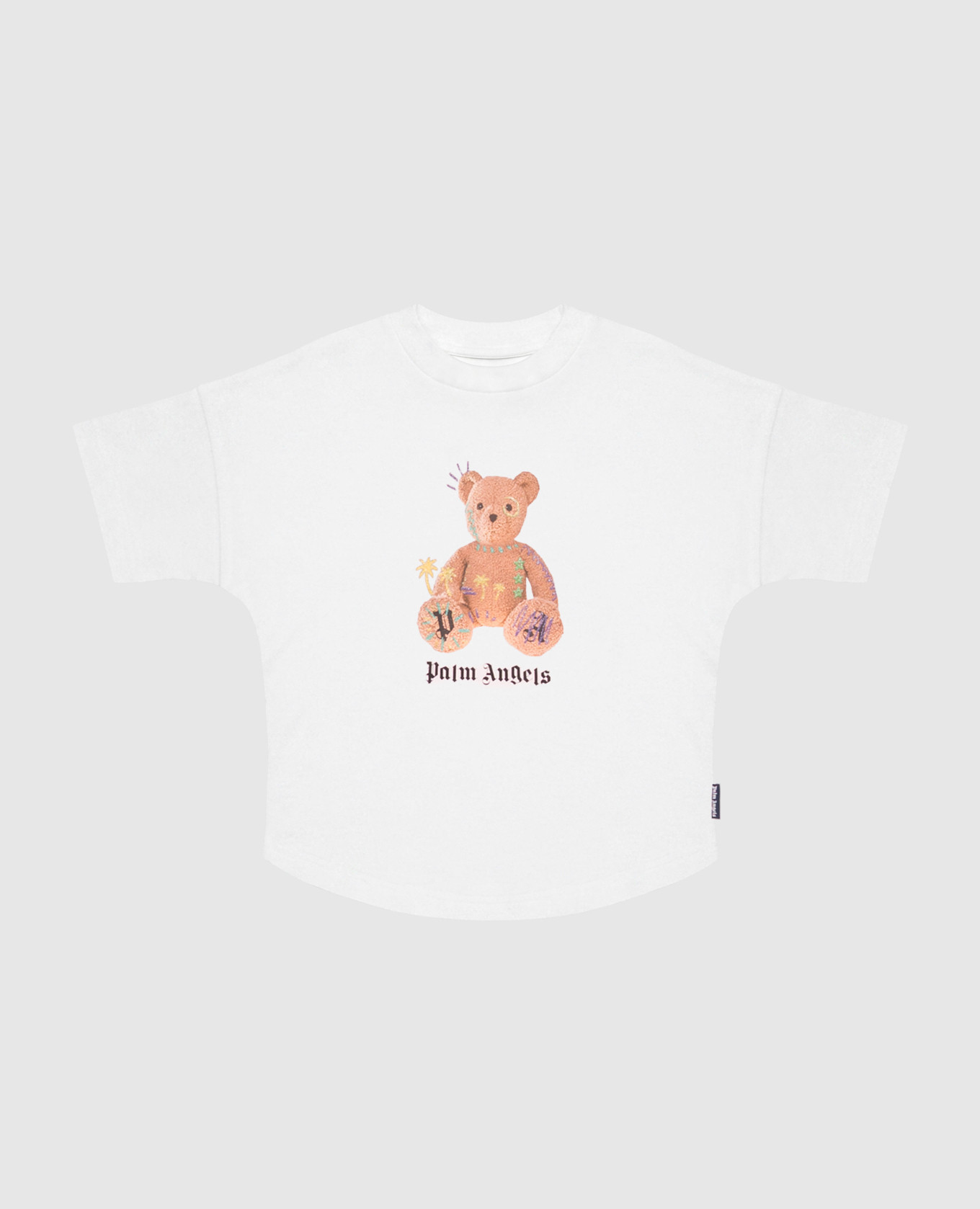 Children's pink T-shirt with branded print Palm Angels