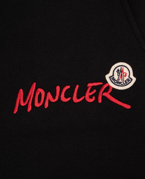 Moncler ENFANT Children's black insulated joggers with logo embroidery L29548H00006899PS