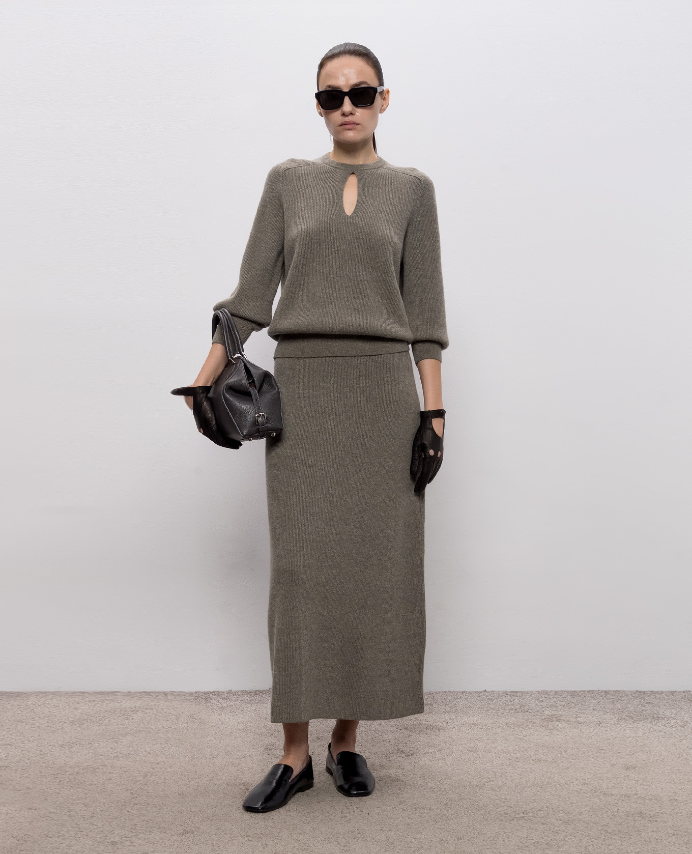 Khaki cashmere jumper Agnona 2