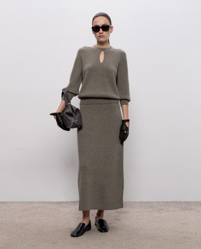 Agnona Khaki cashmere jumper K1120481K120Q