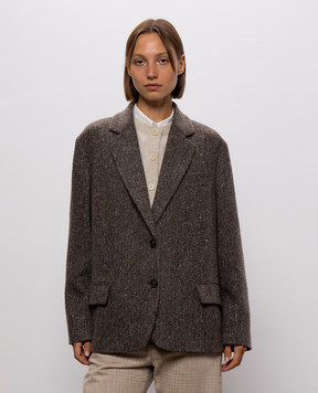 Brunello Cucinelli Brown patterned wool jacket MG5667205
