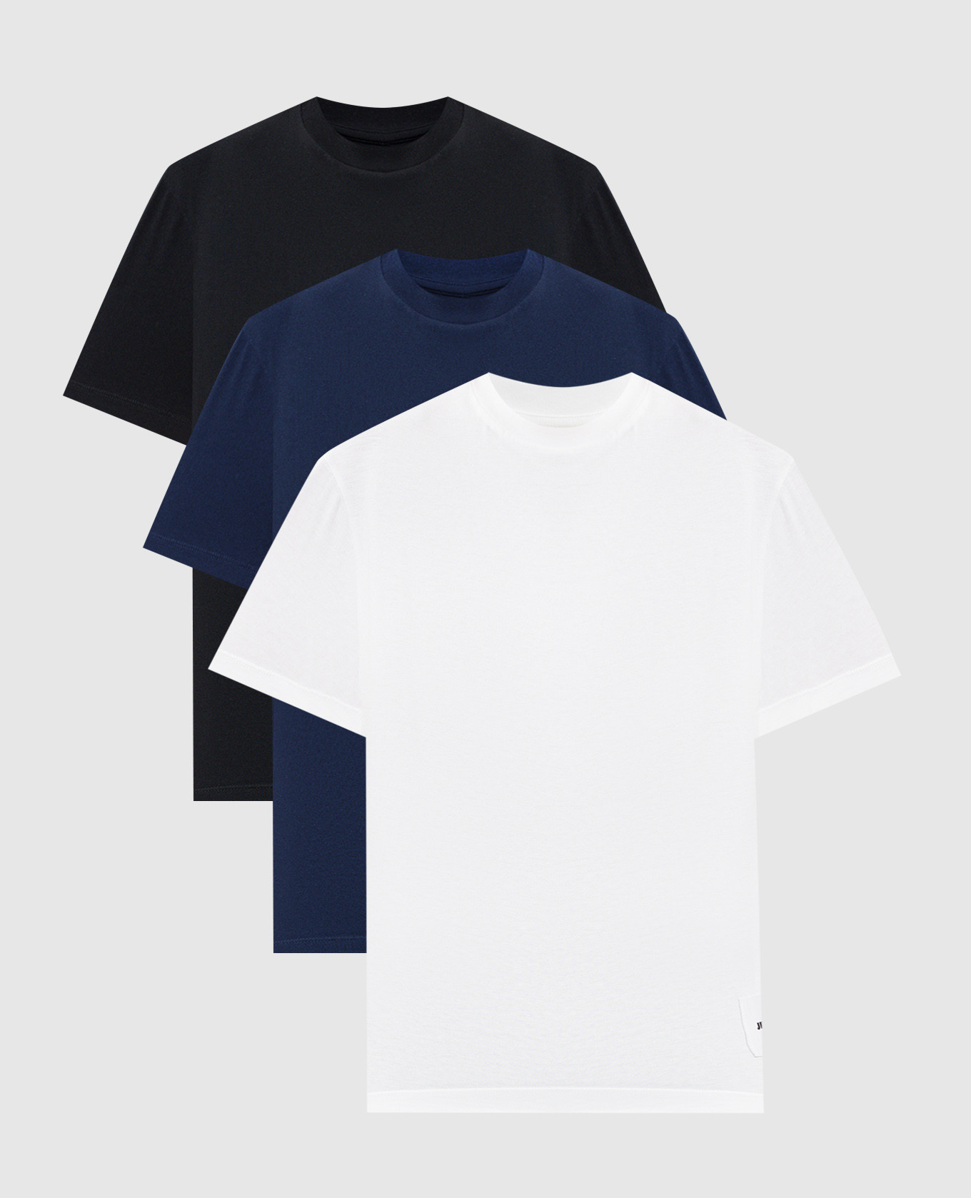 

A set of t-shirts with a logo patch Jil Sander, White
