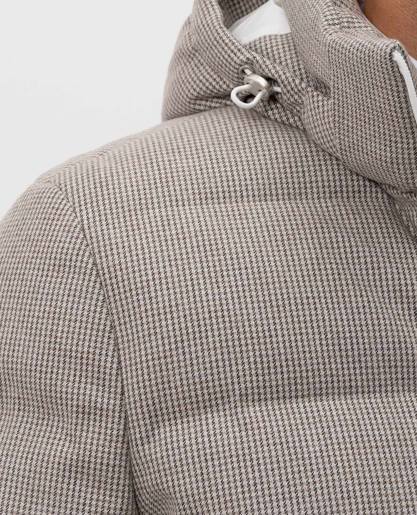 Gray cashmere and silk patterned down jacket Brunello Cucinelli 5