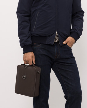 Stefano Ricci Brown leather bag with emblem ND218GTUVD