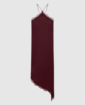 Solotre Burgundy dress with lace M1AC0054