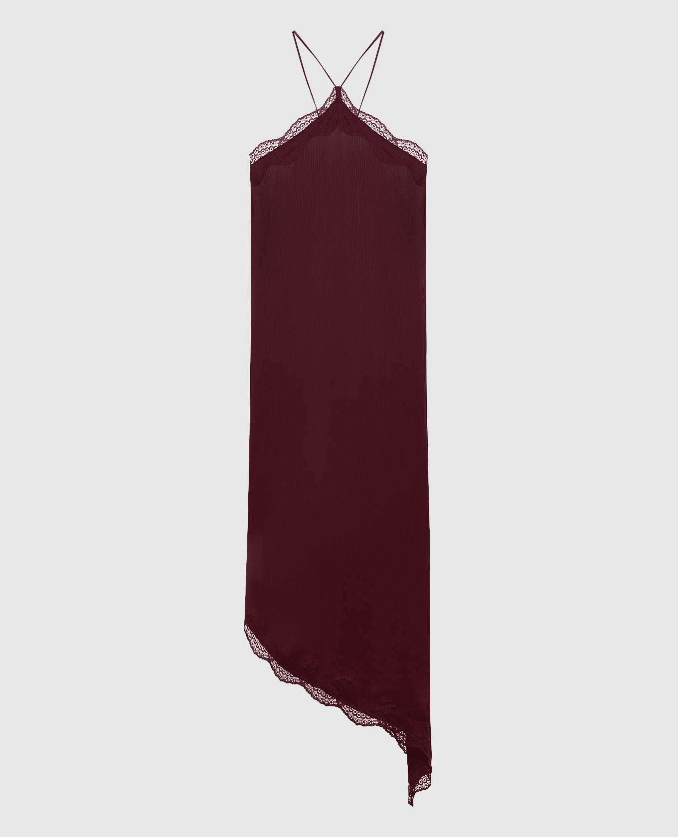 Burgundy dress with lace