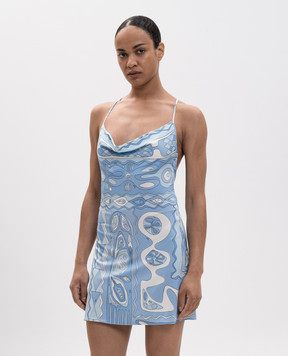 PUCCI Blue printed mini dress 6HJG376H787
