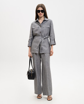 Peserico Gray linen pants P0433302629