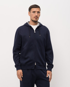 Brunello Cucinelli Blue sports jacket with hood MM8319069G
