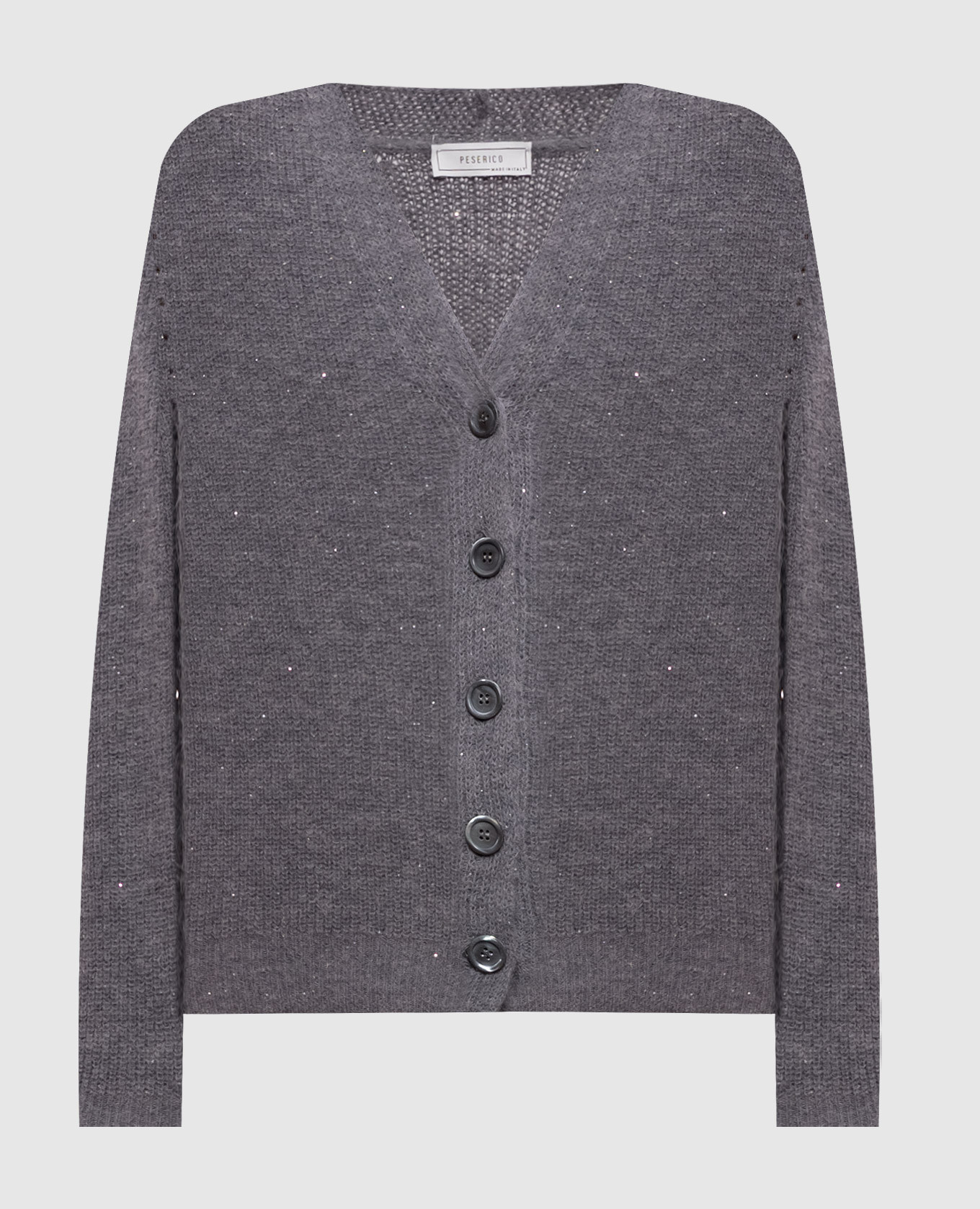 Gray alpaca wool cardigan Peserico