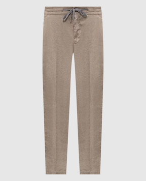 Marco Pescarolo Khaki linen pants CARACCIOLO5302