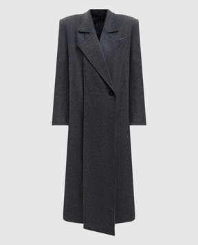 The Attico Gray double-breasted coat with wool 260WCC00087WWP001AA