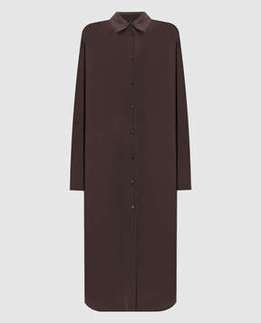 Toteme Brown silk shirt dress 263WRD0411FB0115