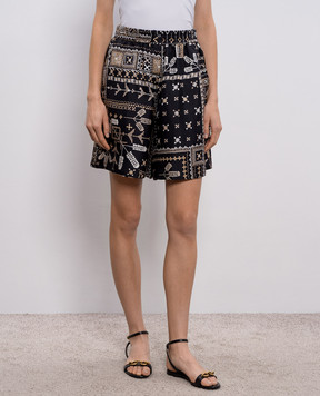 Momoni Black Tumble Silk Shorts MOST001MO01
