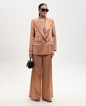 Peserico Pink double-breasted jacket with linen E0122306800