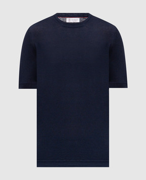 Brunello Cucinelli Blue linen t-shirt M2L00340