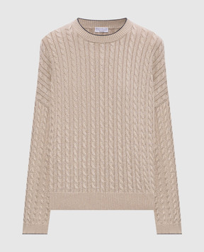 Brunello Cucinelli Beige jumper with lurex pattern MAZ226110P