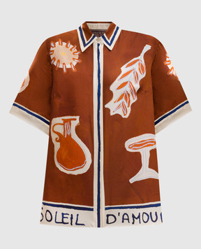 Alemais Soleil D'Amour brown silk blouse 6081T