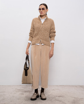 Peserico Beige corduroy pants P04831T303642