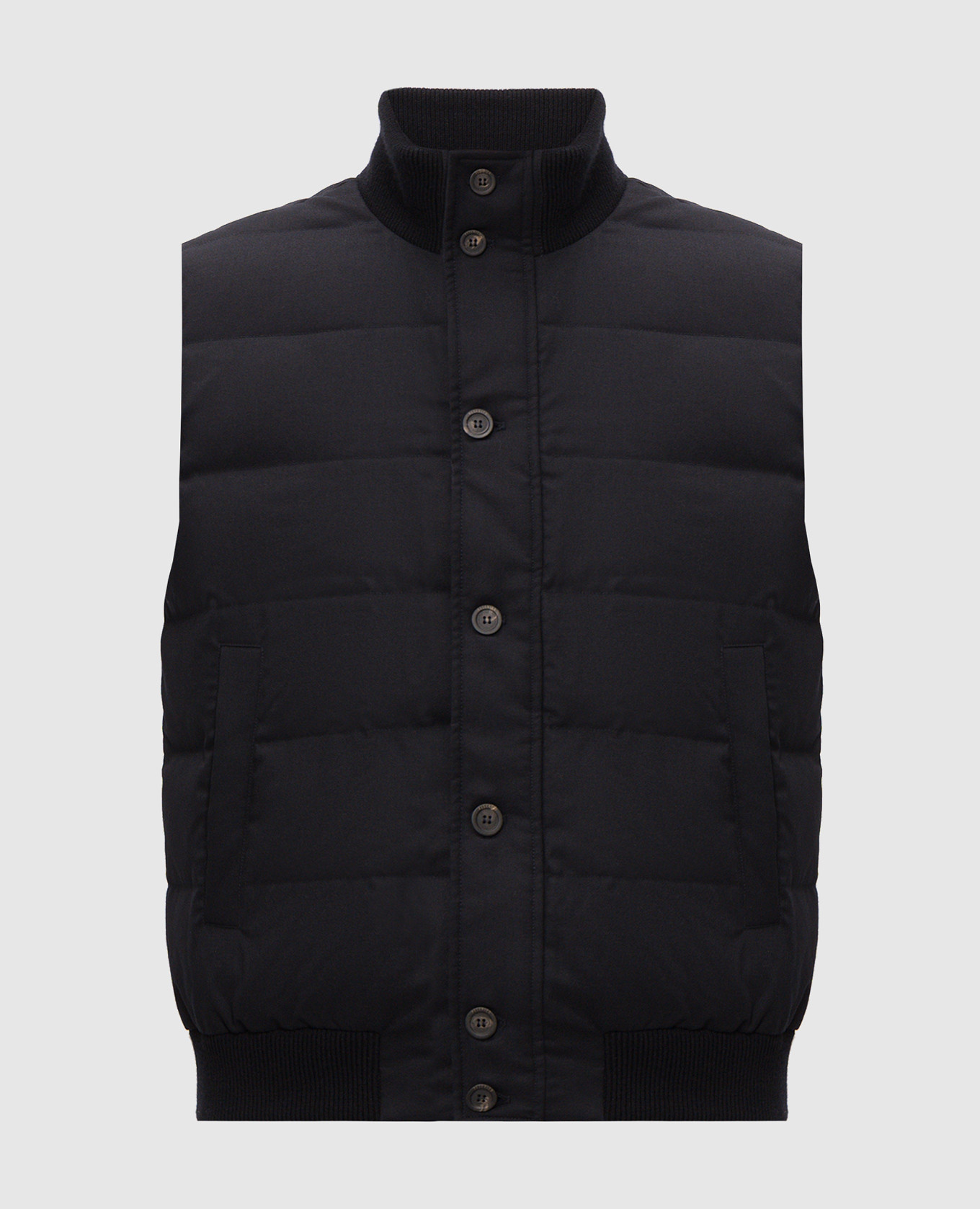Navy blue wool down vest