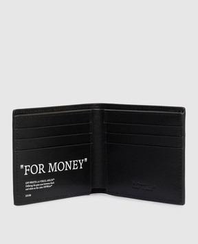 Off-White Black leather wallet with For Money print OMNC074C99LEA001