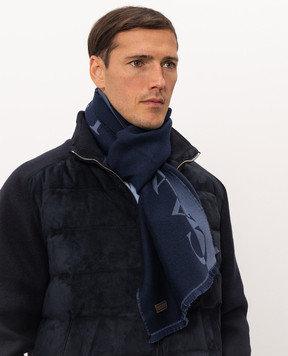 Canali Blue wool scarf TF0033706