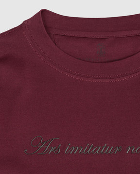 Brunello Cucinelli Burgundy long sleeve with embroidered inscription B0B13T702C